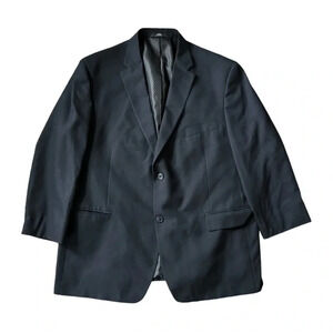 Haggar 48R Navy Blue Suit up System Pinstripe Blazer Suit Jacket Sport Coat